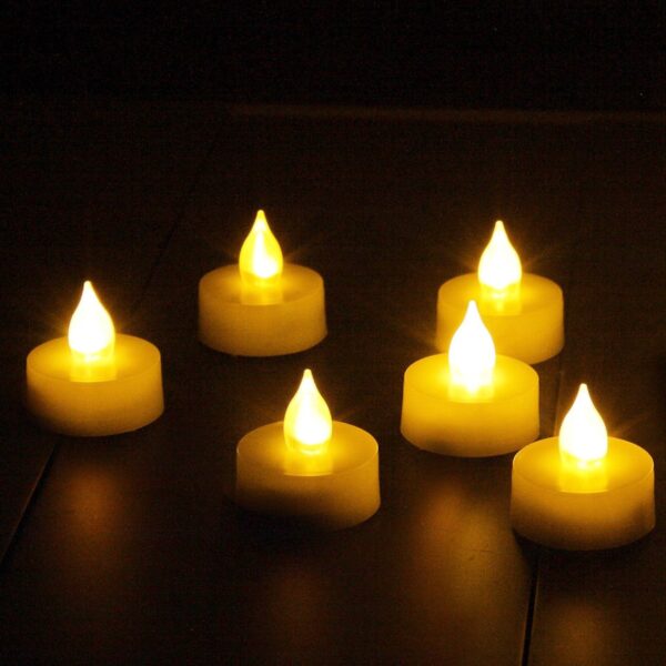6 Piece Set Premium Flameless Tealights with Timer, LED Tealights, Battery Powered Tealights, Battery-operated Tea Lights with Timer, Long Battery Life, 200+ Hours Battery Life - Image 5