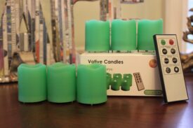 EcoGecko Indoor/Outdoor Remote Controlled Votive Flameless LED Candles, Green