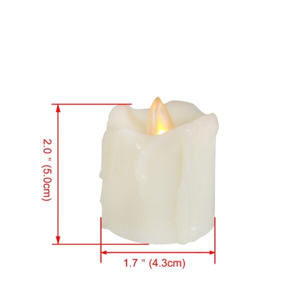EcoGecko Indoor Outdoor 6 Piece LED Flameless Votive Candles Battery Operated with Timer - with wax melt looking Drips - Image 3