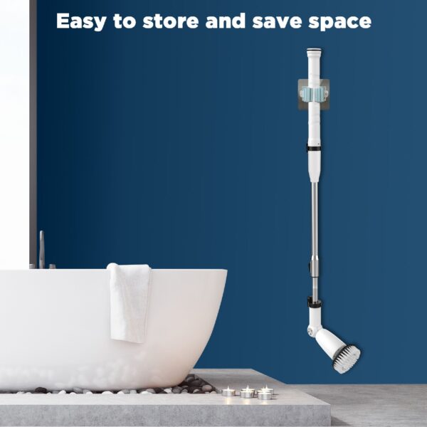 EcoGecko Electric Spin Scrubber, Bathroom Cleaner, Power Shower Cleaning Brush with Extendable Handle & 4 Brush Heads, Dual Speed & USB-C Charging, Shower Scrubber for Bathtub, Tile, and Floor - Image 13