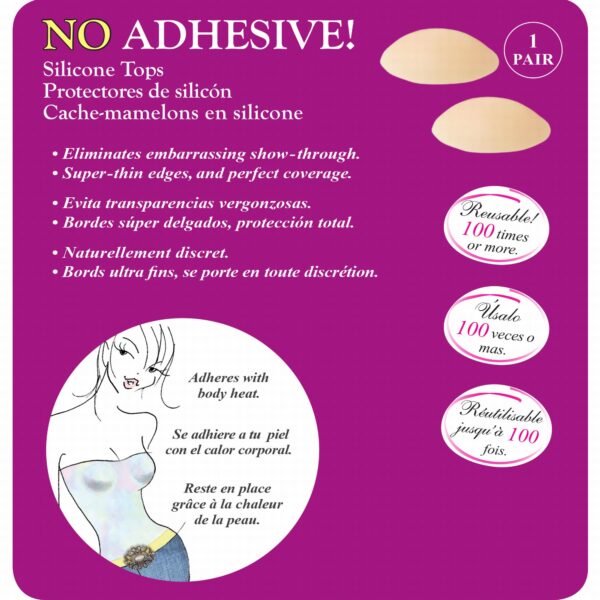 Braza No Adhesive Reusable Silicone Nipple Covers - 1 Pair: Beige, Taupe or Brown - Image 4