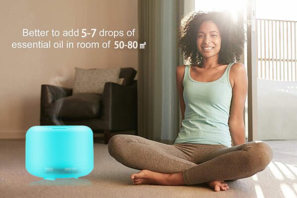 EcoGecko Mr Mister 1000ML Ultrasonic Essential Oil Air Diffuser, Cool Mist Humidifer with 7 Color LED Light, Waterless Auto Shut-Off - Image 3