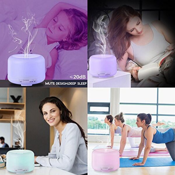 EcoGecko Mr Mister 1000ML Ultrasonic Essential Oil Air Diffuser, Cool Mist Humidifer with 7 Color LED Light, Waterless Auto Shut-Off - Image 6