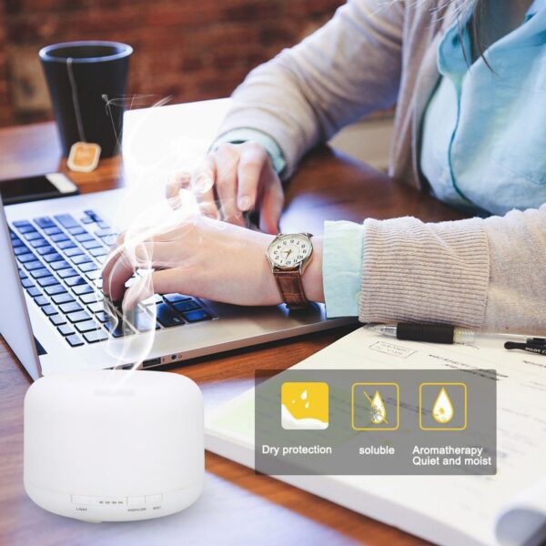 EcoGecko Mr Mister 1000ML Ultrasonic Essential Oil Air Diffuser, Cool Mist Humidifer with 7 Color LED Light, Waterless Auto Shut-Off - Image 7