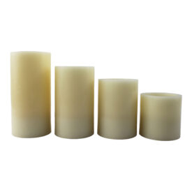 EcoGecko Flameless Pillar Candles Set of 4 – Real Wax LED Candles with Timer, Battery Operated, Safe for Home, Wedding & Holiday Decor – Sizes 2.5", 3.5", 4.5", 5.5"