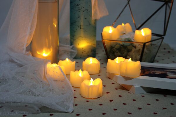 Candle Choice 24 PCS Premium Realistic Flameless Votive Candles, Battery-operated Tealights, Long Battery Life 120+ Hours, 1.5"(D)1.5"(H), batteries included - Image 3