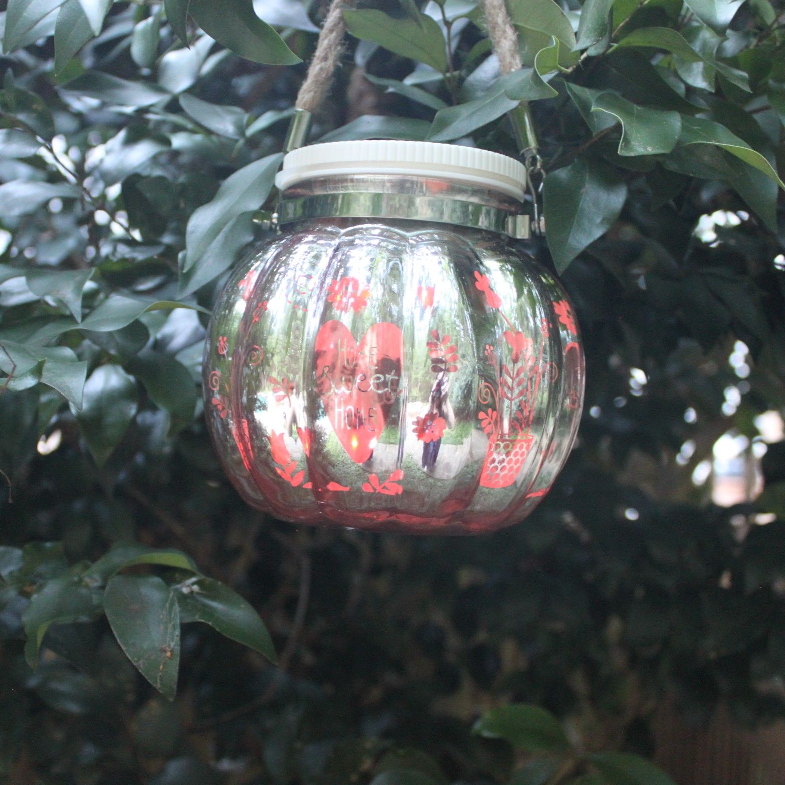 Candle Choice Mason Jar Light, Waterproof Indoor/Outdoor LED Lantern, Battery Operated with Remote & Timer, Home Sweet Home Design - Image 2