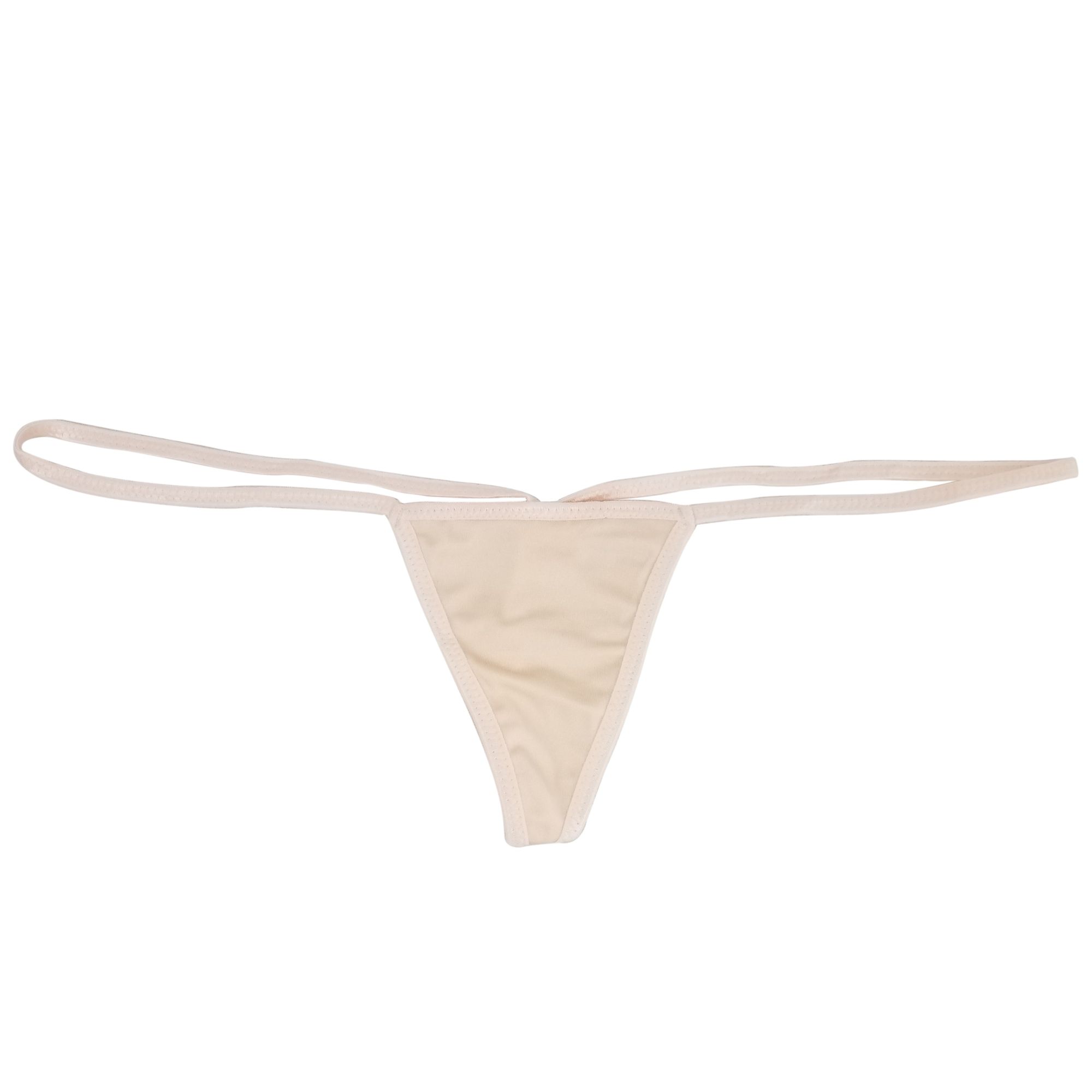 Flirtzy Women's 3-Pack Mini Micro Stretch G-String Thong with Y-Back, Low-Rise Design – Beige, Pink, White - Image 2